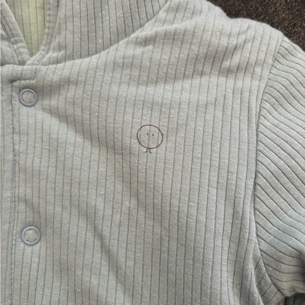 Ribbed Reversible Kids Raincoat - Sage Blue - Picture 2 of 7